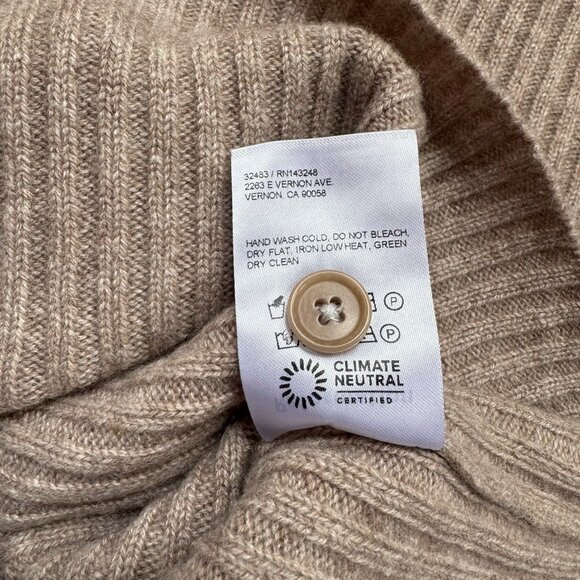 NWT Reformation Fantino Cashmere Sweater Collared Cardigan Oatmeal XS - Picture 9 of 16